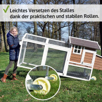 ZOOPRINZ Mobiler Hühnerstall mit Auslaufgehege | 2 Packstücke