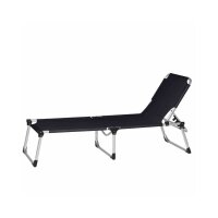 GARDAMO Alu‑XXL Dreibeinliege Silber/Schwarz