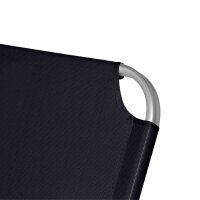 GARDAMO Alu‑XXL Dreibeinliege Silber/Schwarz