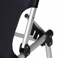 GARDAMO Alu‑XXL Dreibeinliege Silber/Schwarz