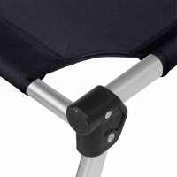 GARDAMO Alu‑XXL Dreibeinliege Silber/Schwarz