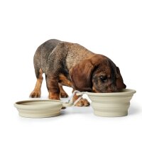 HUNTER Silikon Reisenapf "List" Beige 350/750 ml