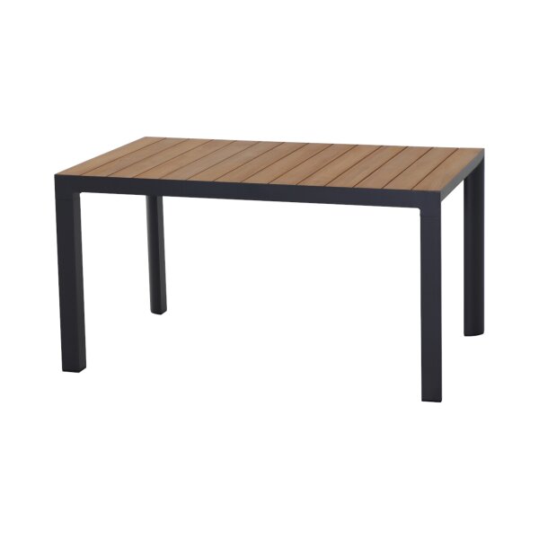 SIENA GARDEN SILVA Gartentisch 140 × 90 cm Anthrazit/Teak
