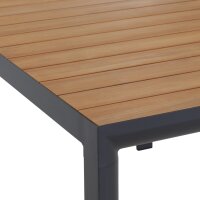 SIENA GARDEN SILVA Gartentisch 140 × 90 cm Anthrazit/Teak
