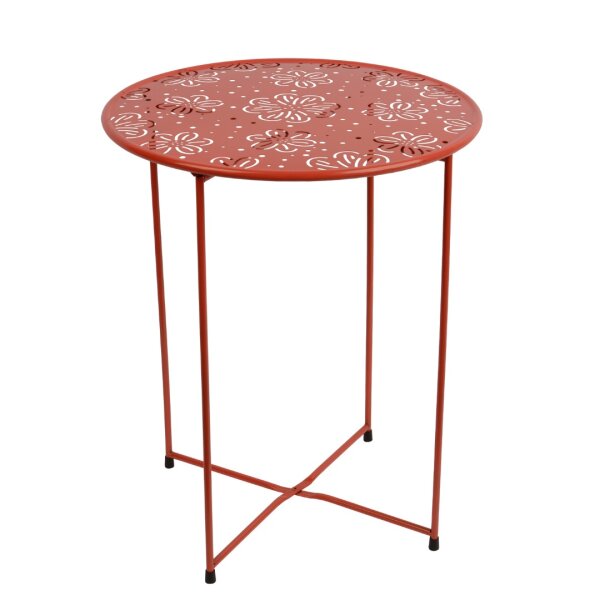 KAEMING Metalltisch mit Blumenmuster rot