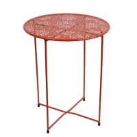 KAEMING Metalltisch mit Blumenmuster rot