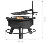 COOKKING Feuerschale Bandito 80, Inkl. Zubehör, 94x94x110cm