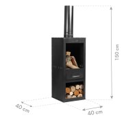 COOKKING Terrassenofen Rosa, 40x40x150cm