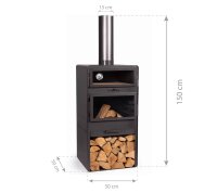 COOKKING Terrassenofen Vento Plus, Inkl. Pizzaofen, 50x50x150cm