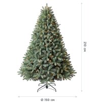 EVERGREEN Künstlicher Weihnachtsbaum Vermont Fichte, Inkl. LEDs, 150x150x210cm