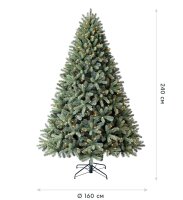 EVERGREEN Künstlicher Weihnachtsbaum Vermont Fichte, Inkl. LEDs, 160x160x240cm