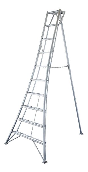 NIWAKI Gartenleiter 3-Holm Leiter mit 10 Sprossen