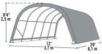 SHELTERLOGIC Weidezelt Run-In-Shed 610x370x250cm