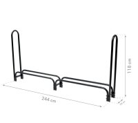 SHELTERLOGIC Kaminholzregal Traglast 1000 kg, Inkl. Abdeckung, 25x244x118cm