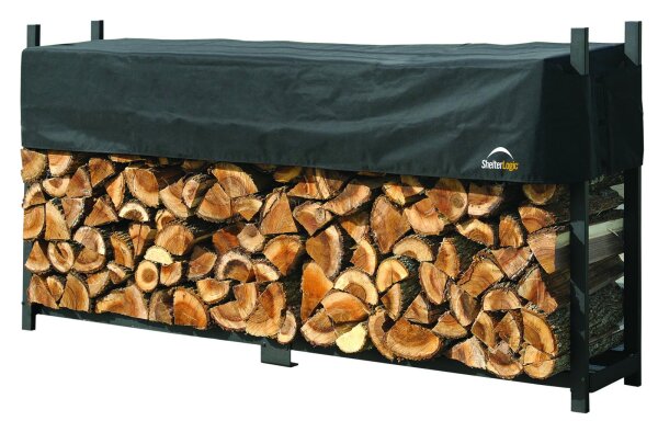 SHELTERLOGIC Kaminholzregal Traglast 2.000 kg, Inkl. Abdeckung, 36,3x238,3x118,9cm