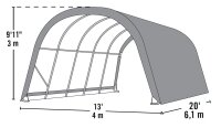 SHELTERLOGIC Weidezelt Run-In-Shed 610x400x300cm