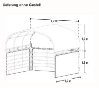 SHELTERLOGIC Weidezelt Zubehör Seitenverkleidung ohne Stahlgestell, 370x150cm