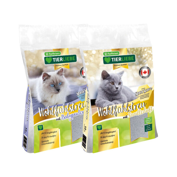 TIERLIEBE Wohlfühl Katzenstreu mit Duft 12 kg